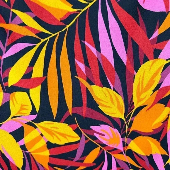 2/$30 Heads Up Large Tropical Floral A Line Skirt Flowy Hawaiian Party Vintage - Picture 4 of 7